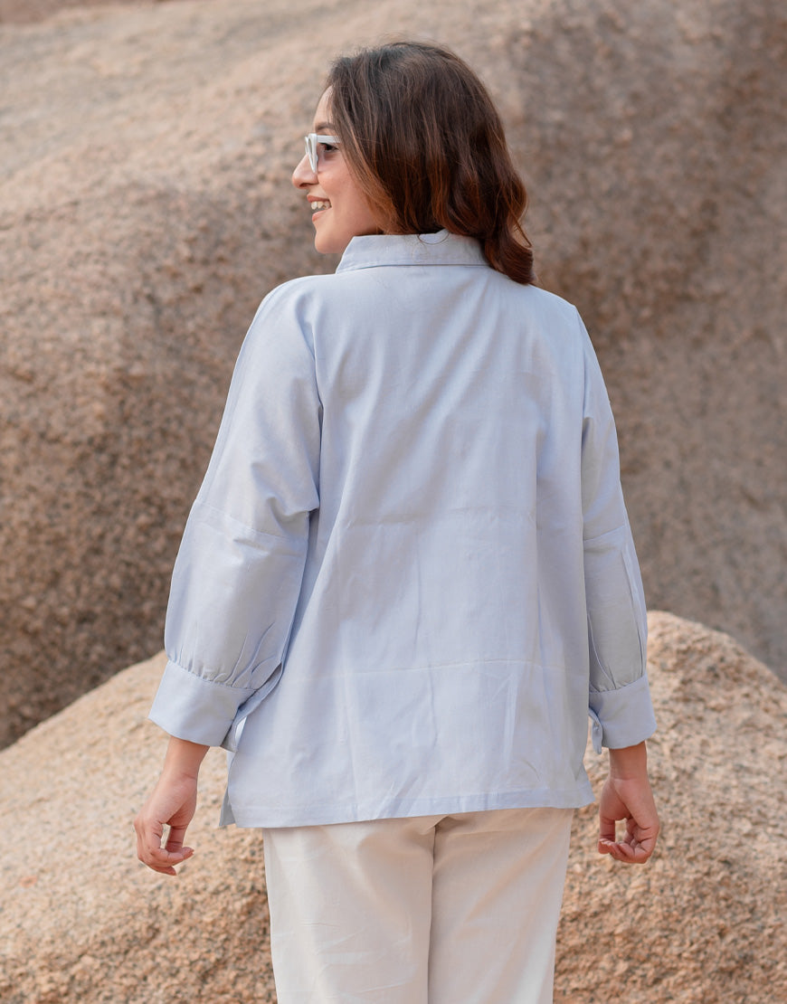 Mint Tulip Blue Shirt