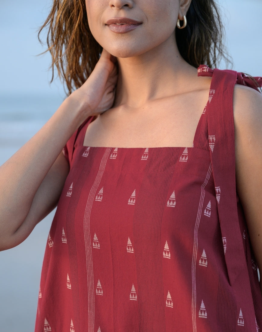 Mitti Red Weave Dress Mitti Red Weave Dress