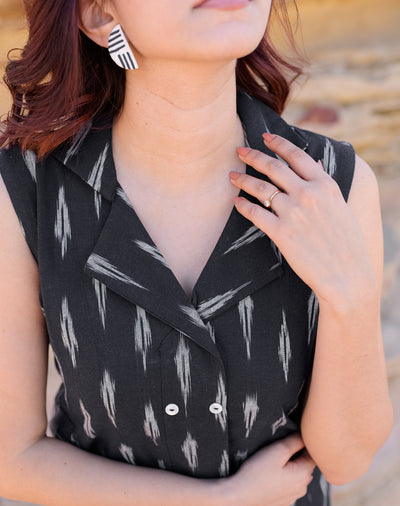 Muted Black Ikkat coord