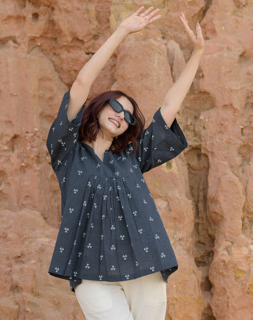 Nova Grey Peplum Top