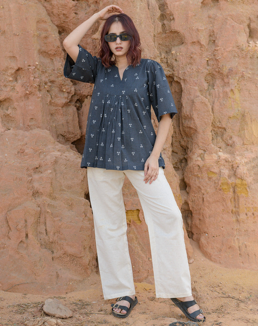 Nova Grey Peplum Top