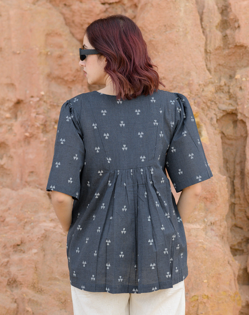 Nova Grey Peplum Top