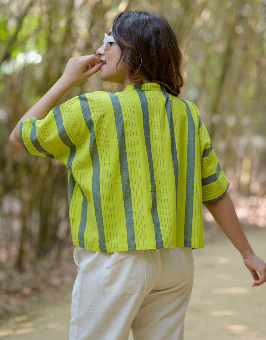 Parrot Green Crop Shirt