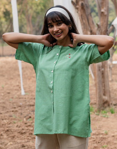 Pastel Green Embroidered Top ~ New