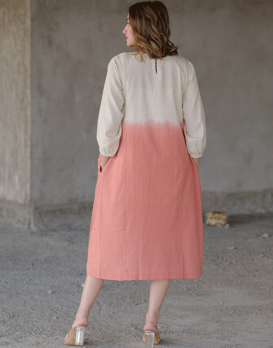 Peachy Cream Sunset Dress