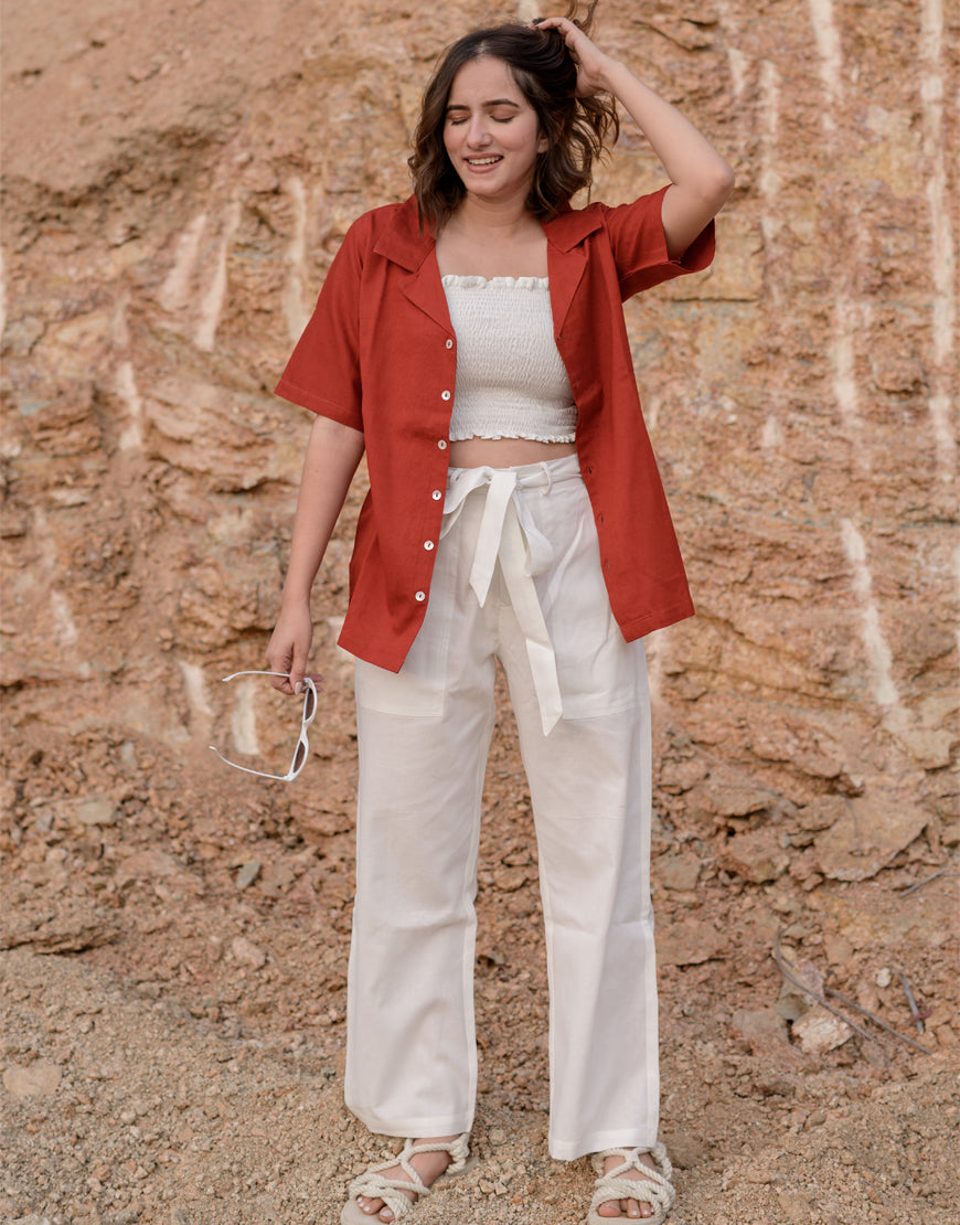 Persian Red Boxy Shirt