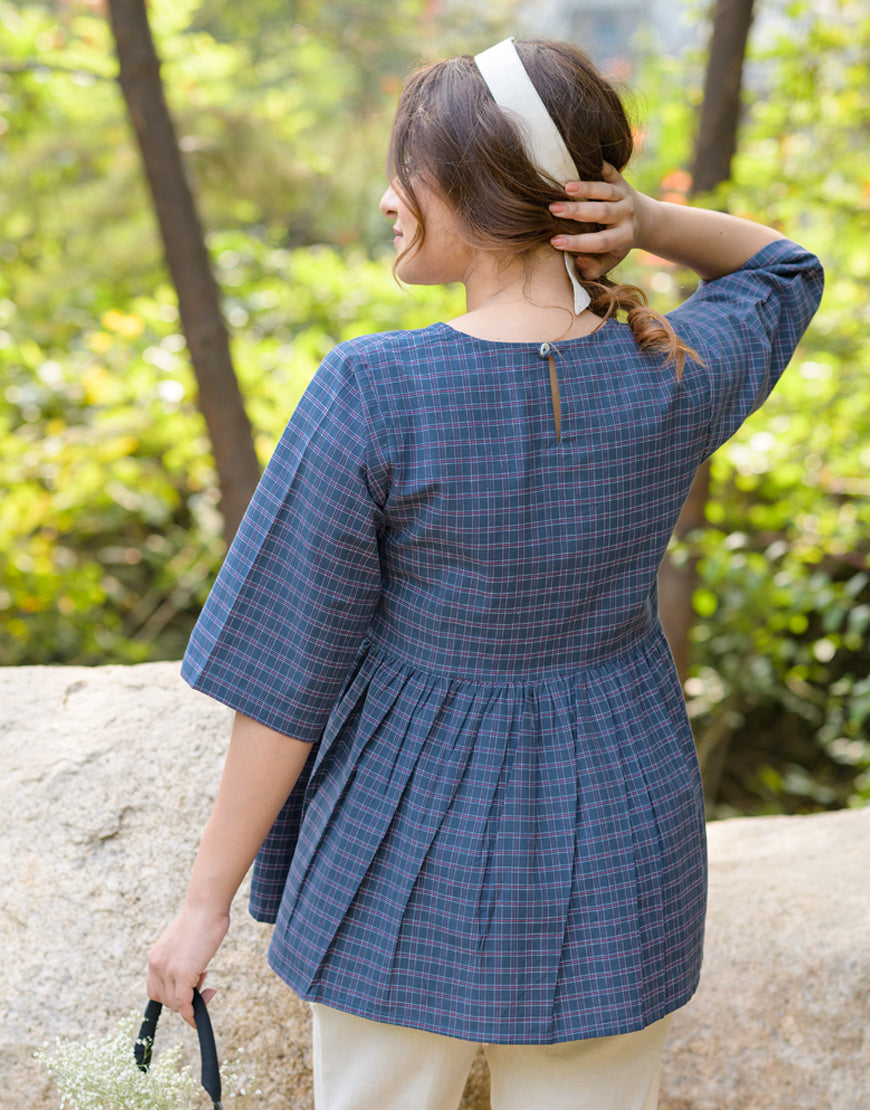 Pigeon Blue Peplum Top