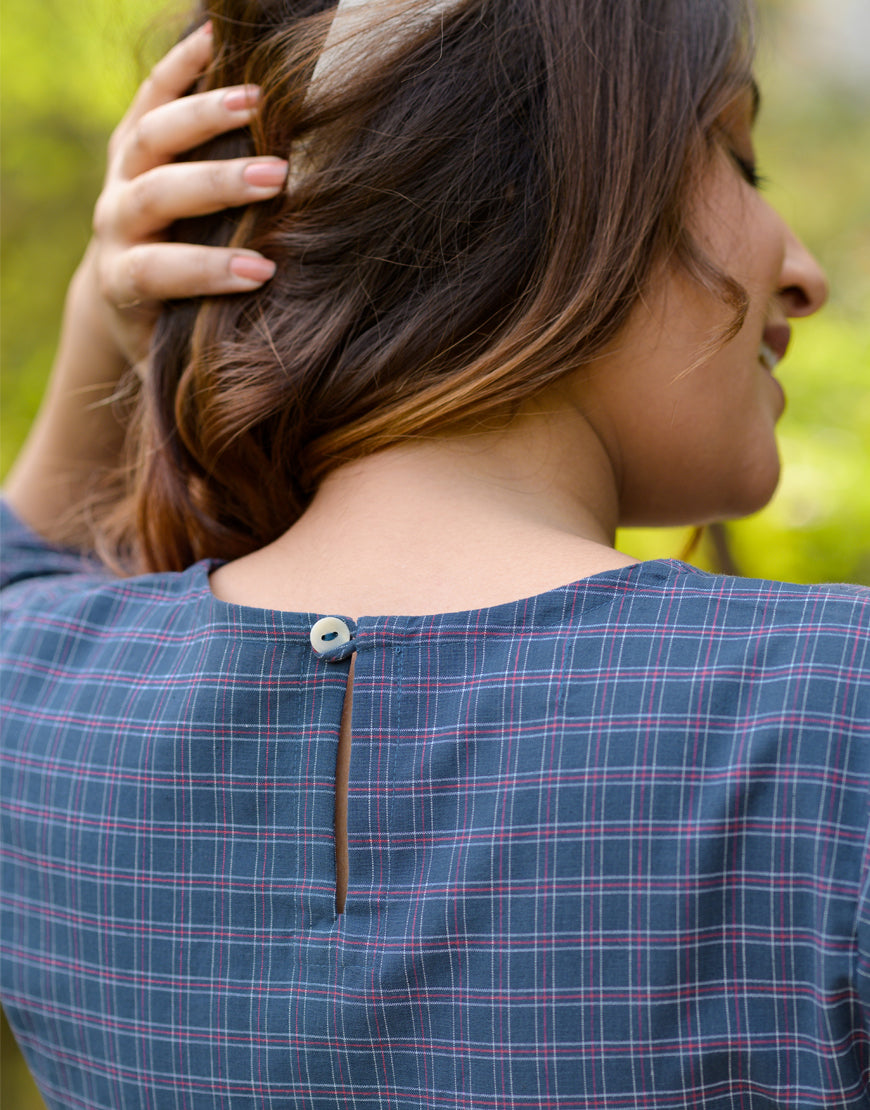 Pigeon Blue Peplum Top