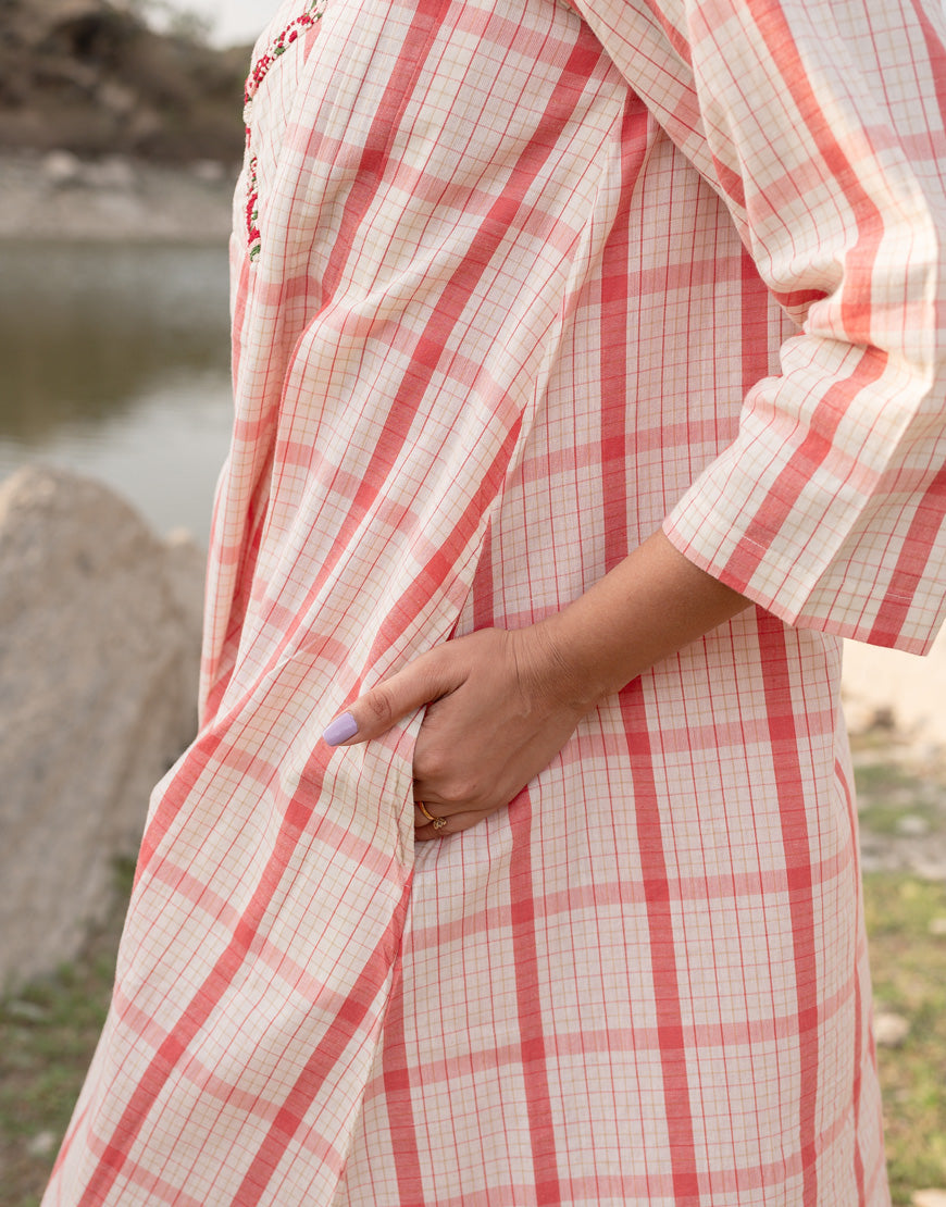 Pinky Red Jacket with Dress