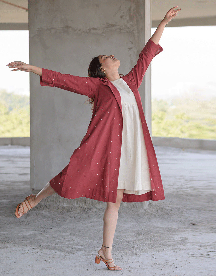 Raspberry Weave Dress With Inner