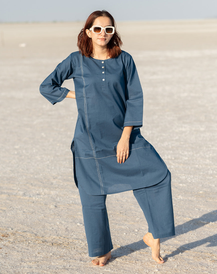 Raw Blue Co-ord Set Raw Blue Co-ord Set