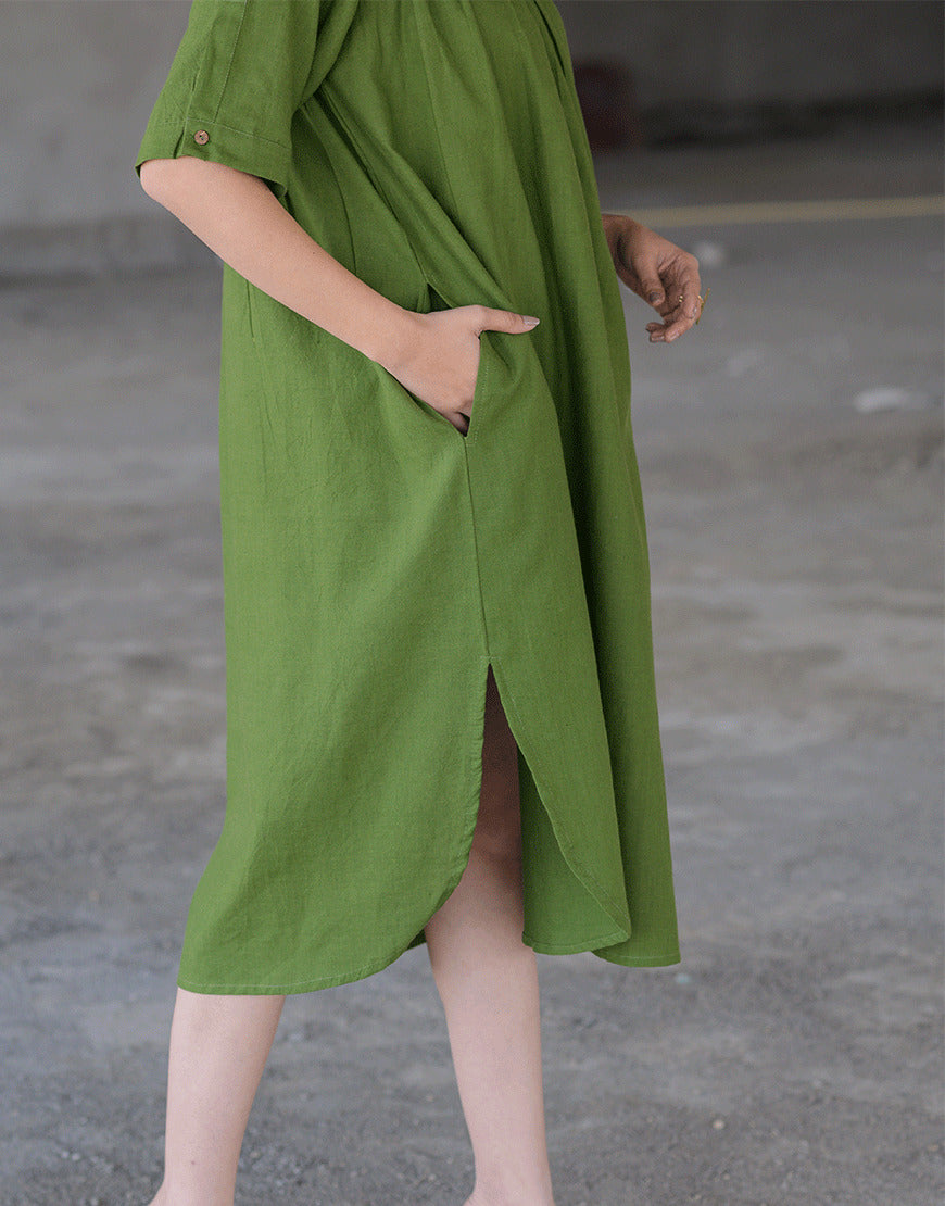 Regal Olive Green Sequin Dress