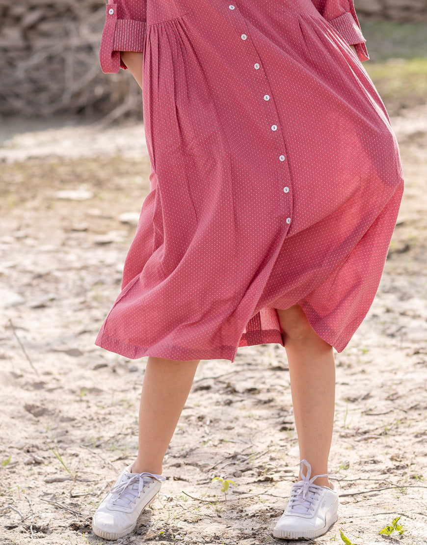 Rouge Pink Weave Dress