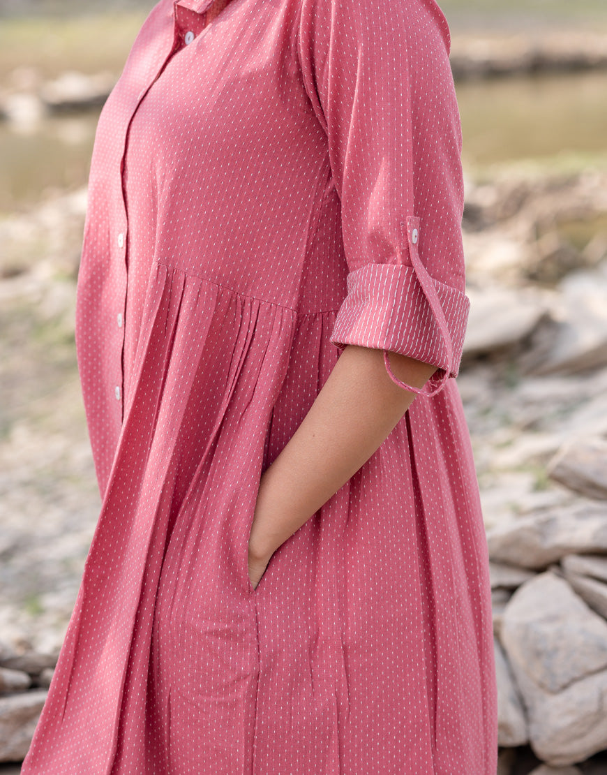 Rouge Pink Weave Dress