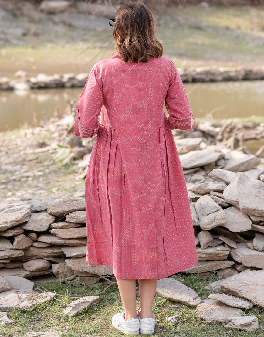 Rouge Pink Weave Dress