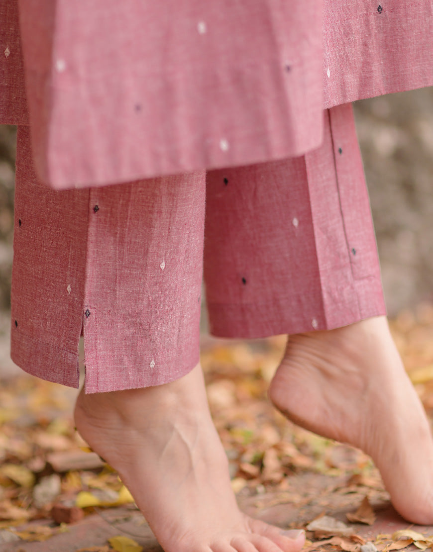 Salmon Pink Weave Co-ord Set