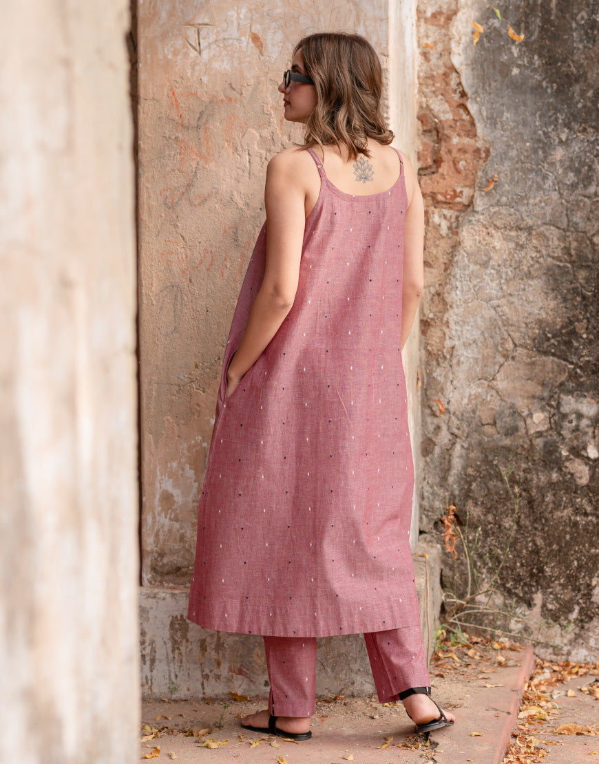 Salmon Pink Weave Co-ord Set