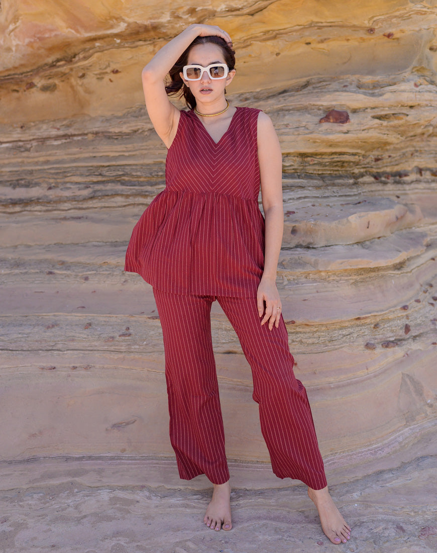 Scarlet Maroon Co-ord
