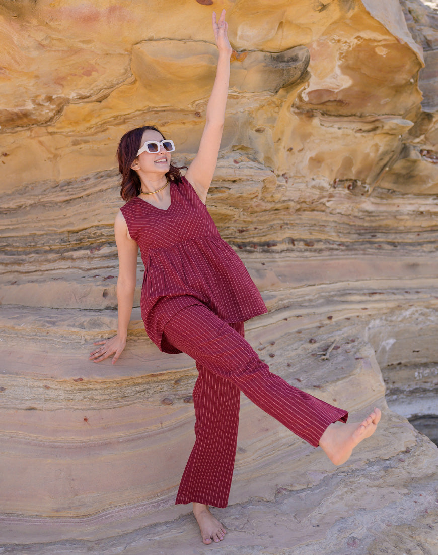 Scarlet Maroon Co-ord