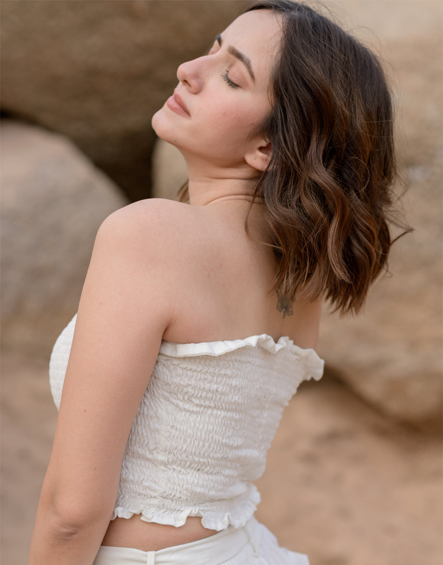 Snow White Scrunch Top
