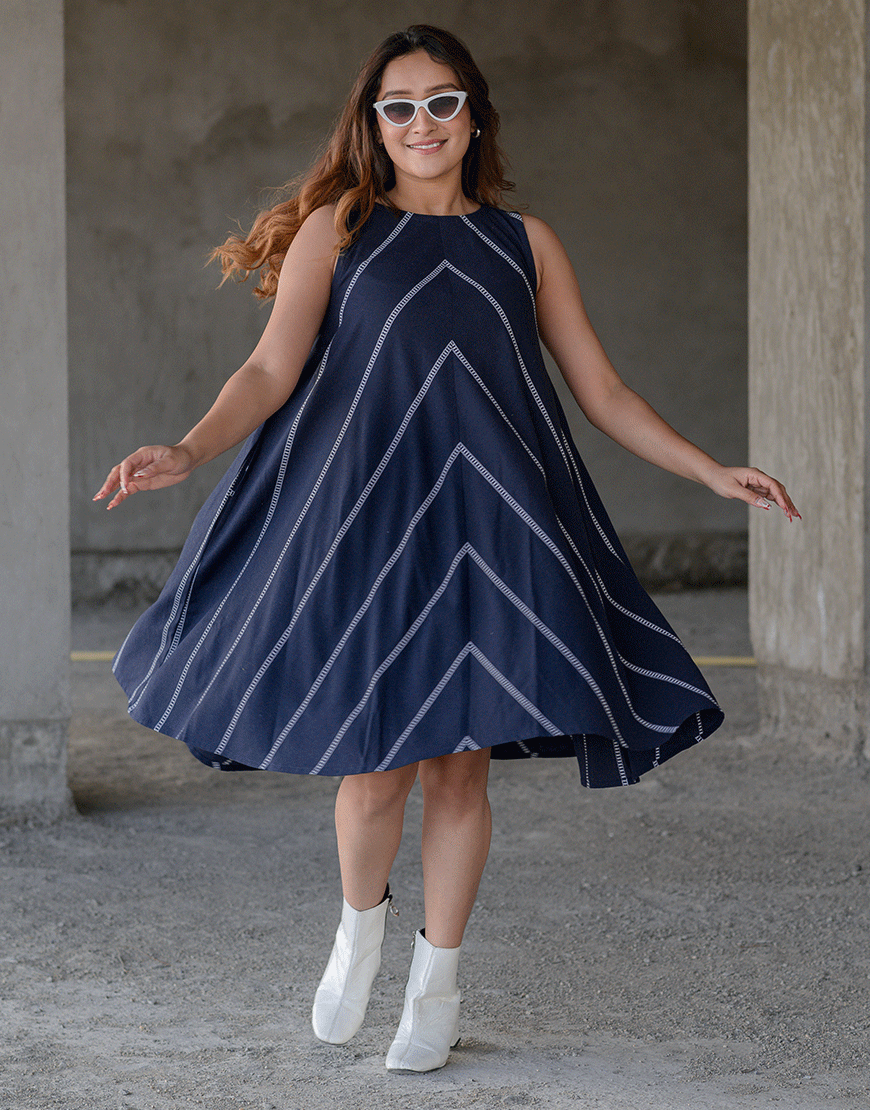 Starry Blue Weave Dress