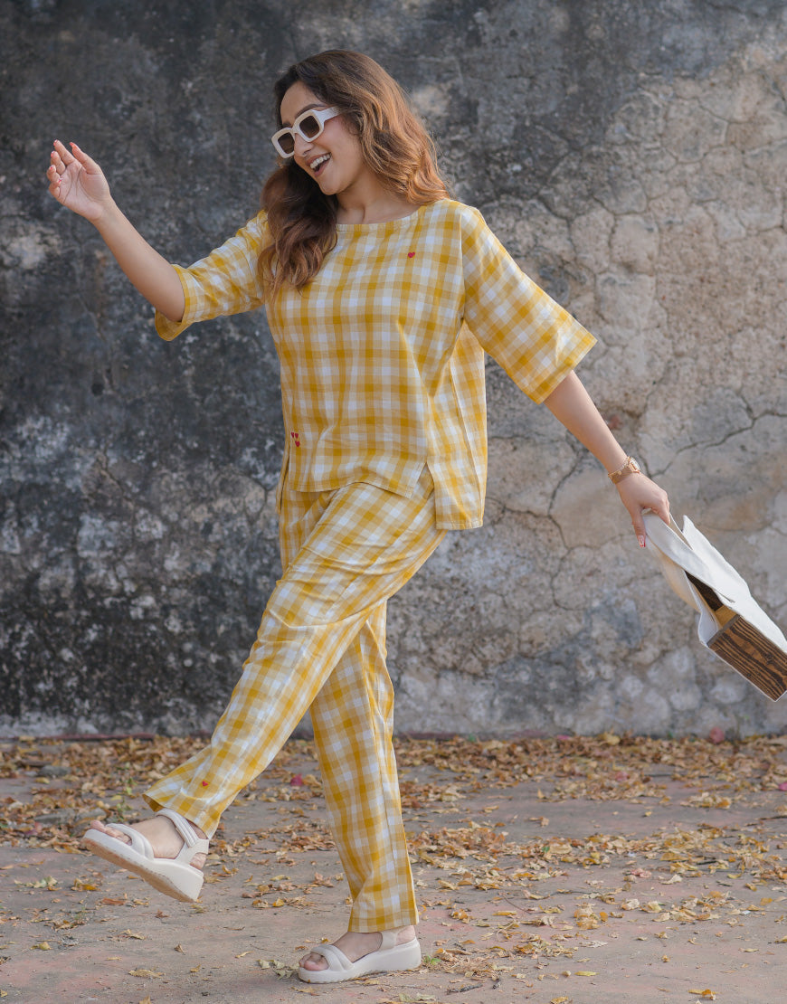 Rehanshi Supima Cotton Yellow Co-ord Set main image 1