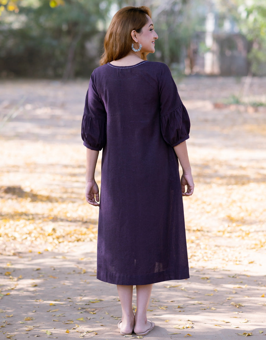 Violet Embroidered Dress