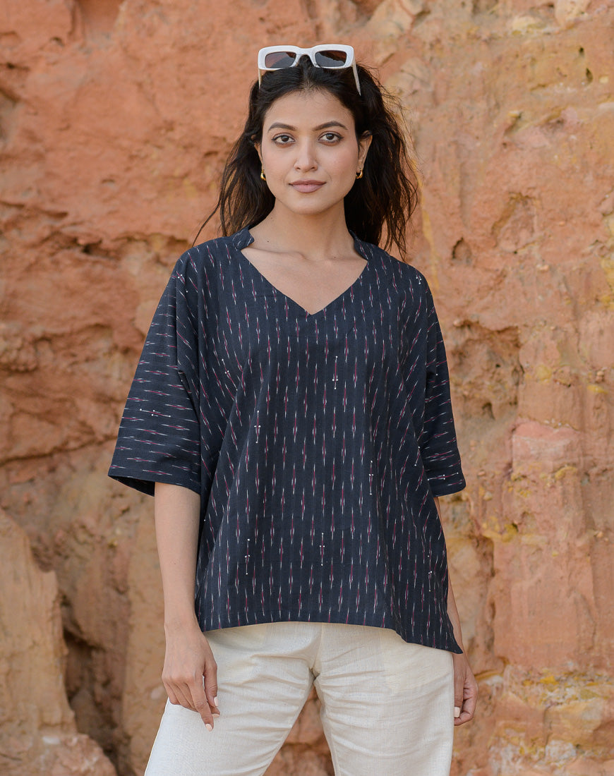 Deep Blue Oversized Top