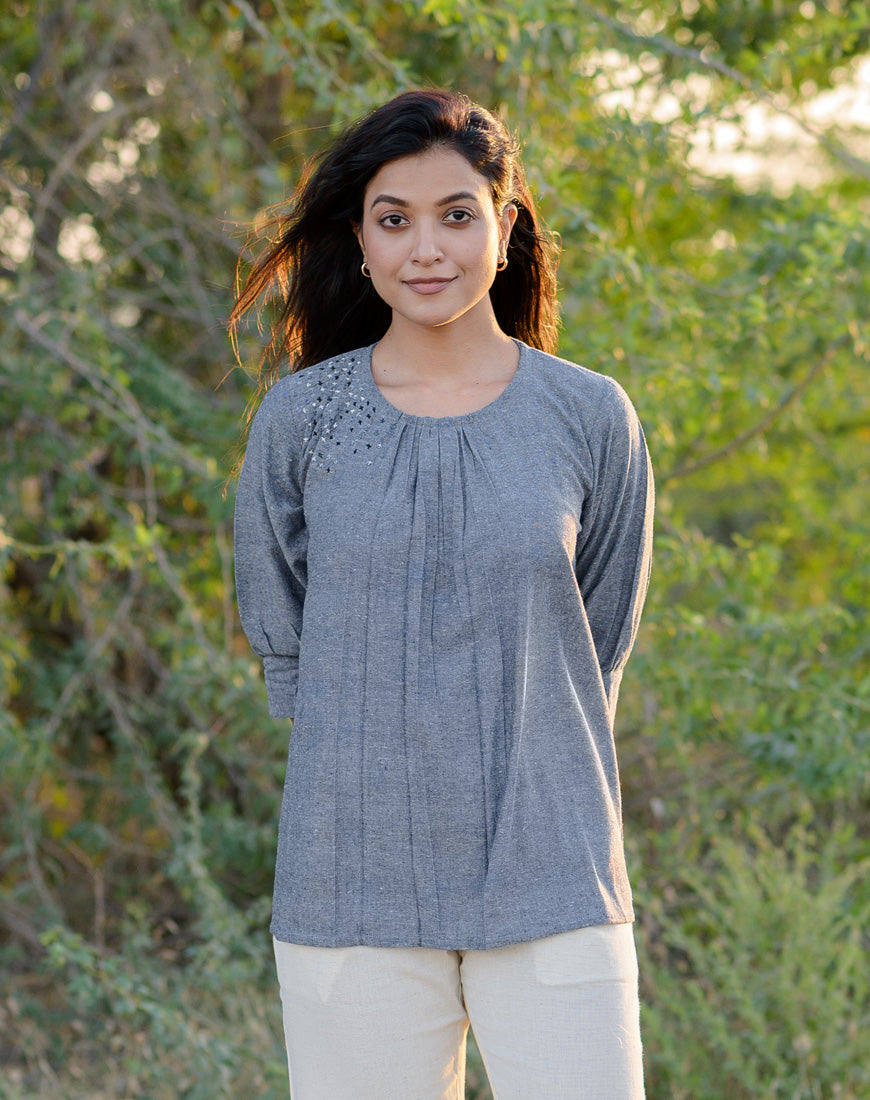Gothic Grey Bow Top