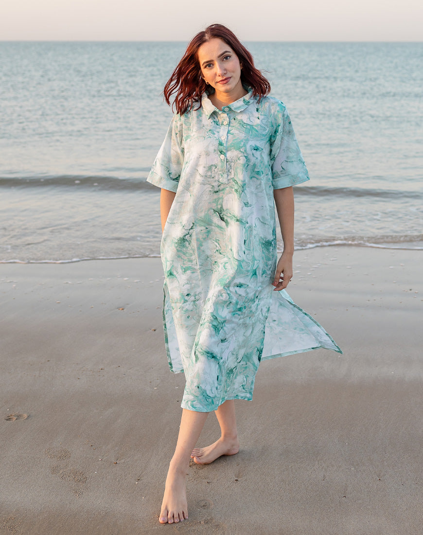 Sea Green Fluid Dress