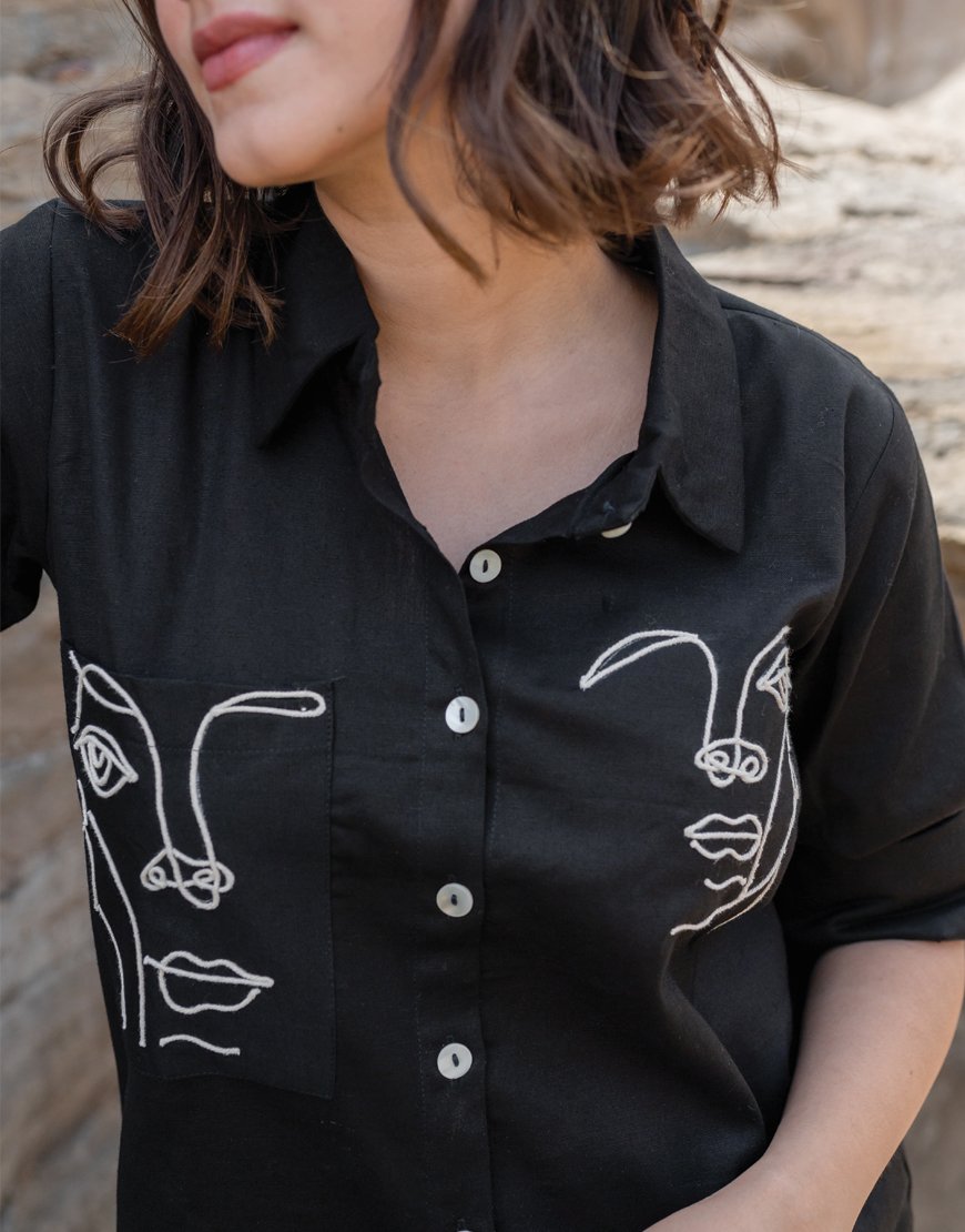 Artsy Black Co-ord Set Shirt & Pant