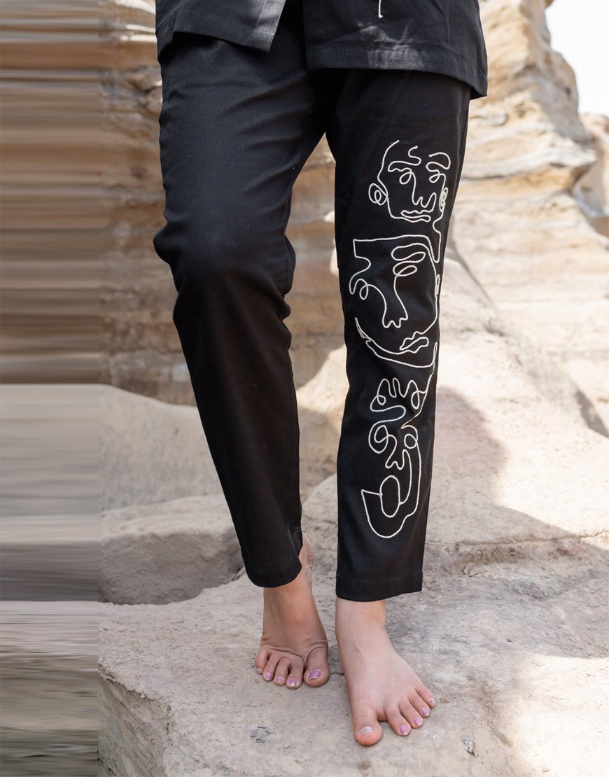 Artsy Black Co-ord Set Shirt & Pant