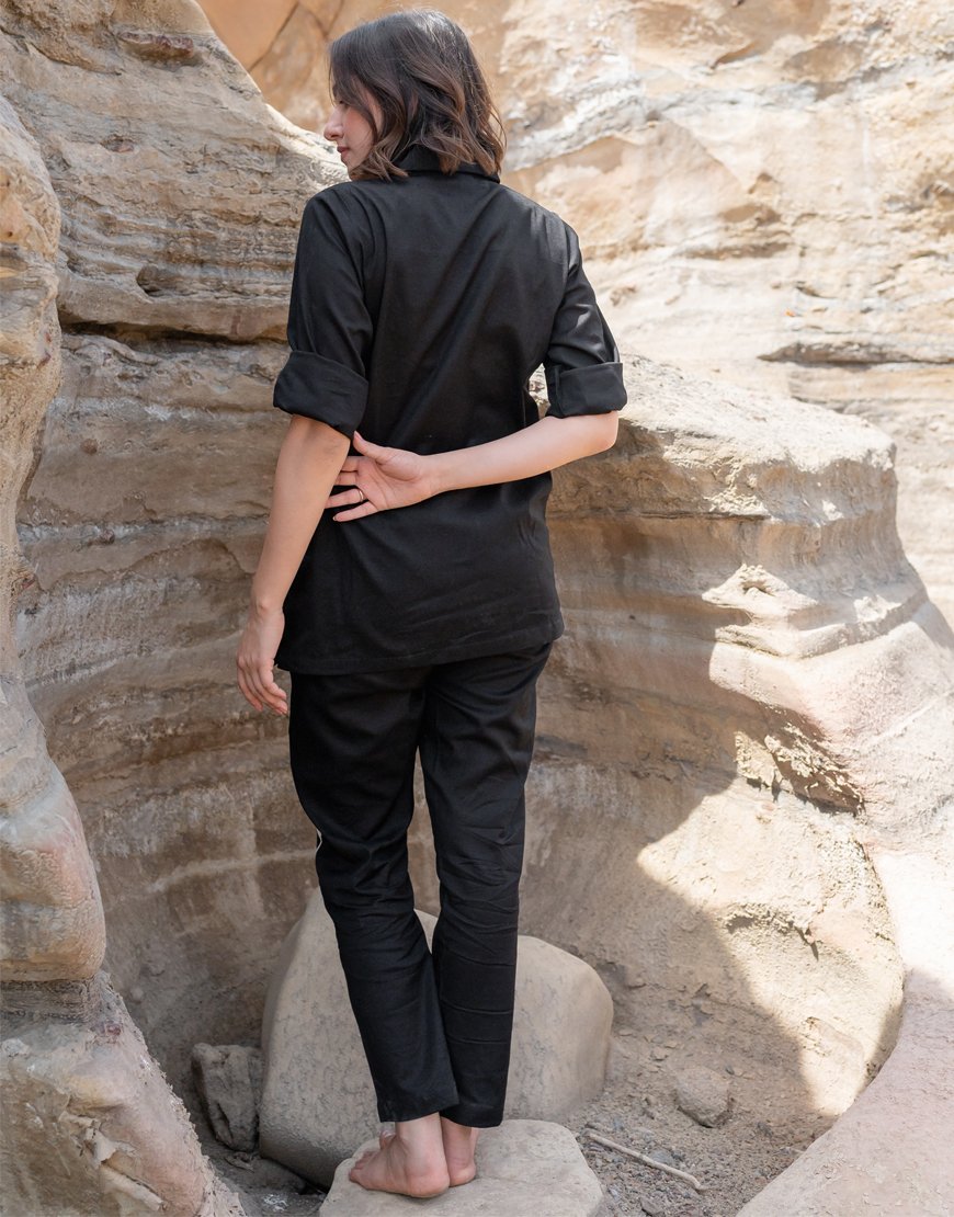 Artsy Black Co-ord Set Shirt & Pant