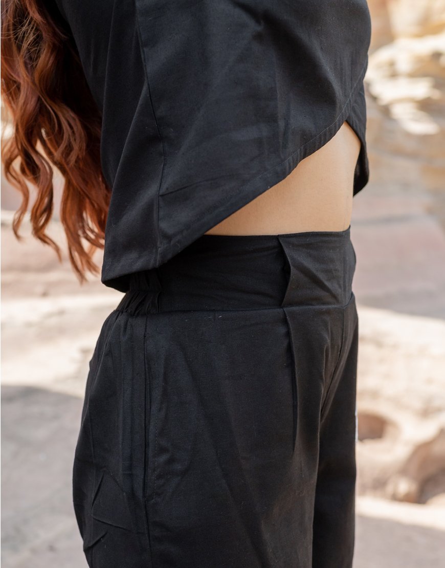 Artsy Black Co-ord Set Top & Palazzo