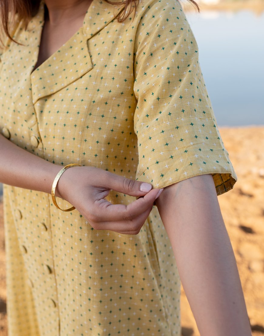 Biscotti Yellow Weave Dress