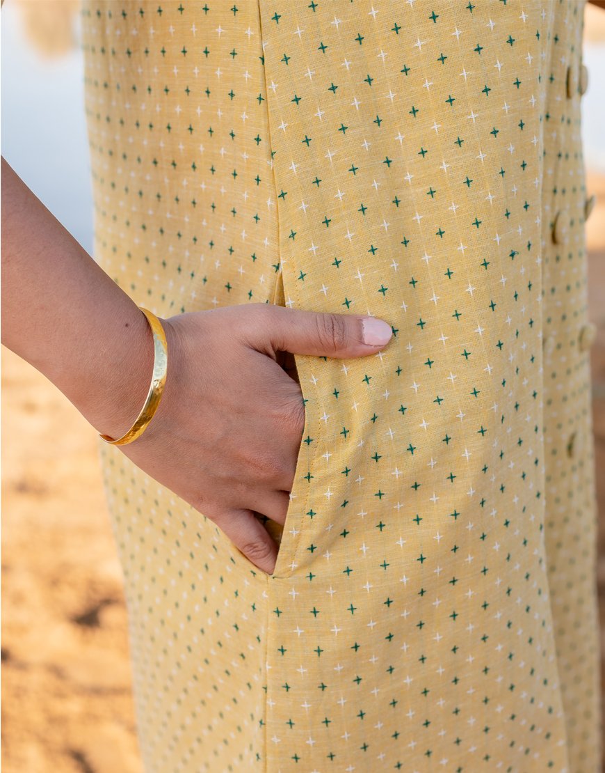 Biscotti Yellow Weave Dress