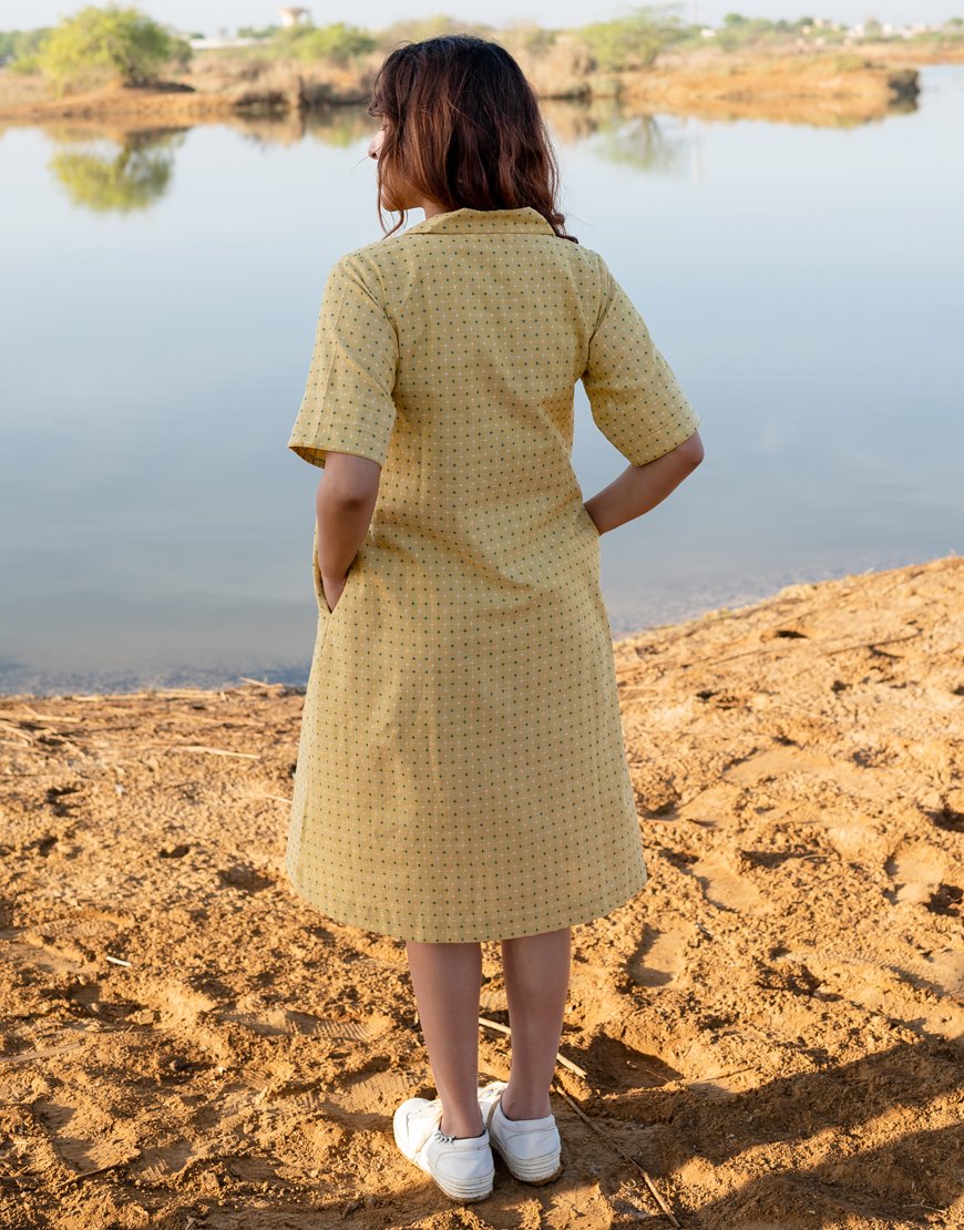Biscotti Yellow Weave Dress