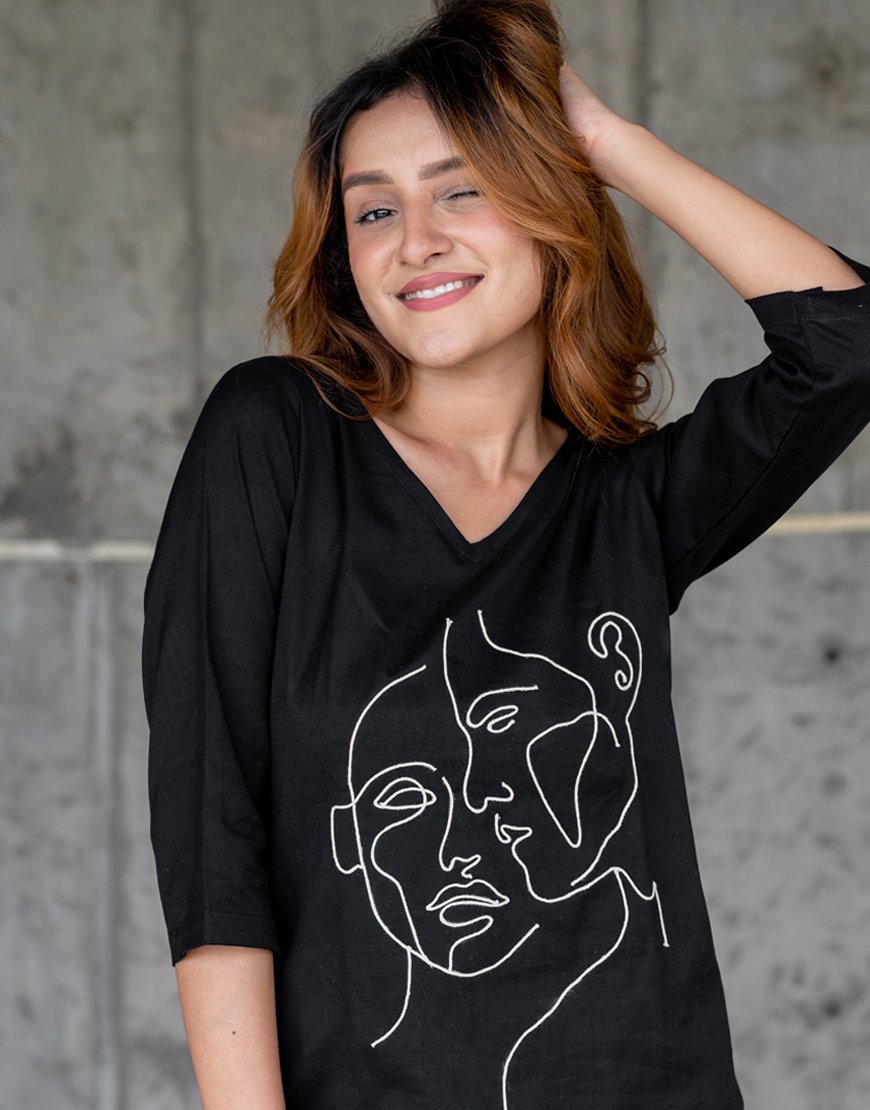 Black Artsy Top