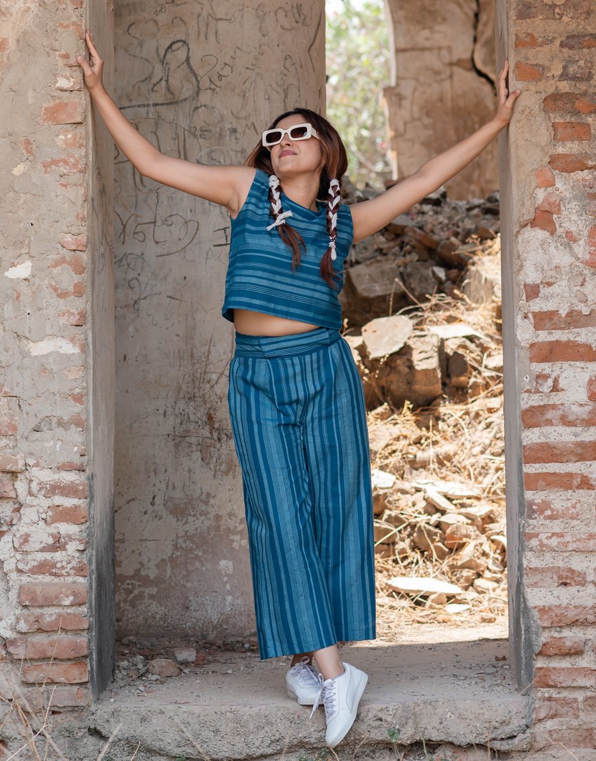 Blue Striped Co-ord Set