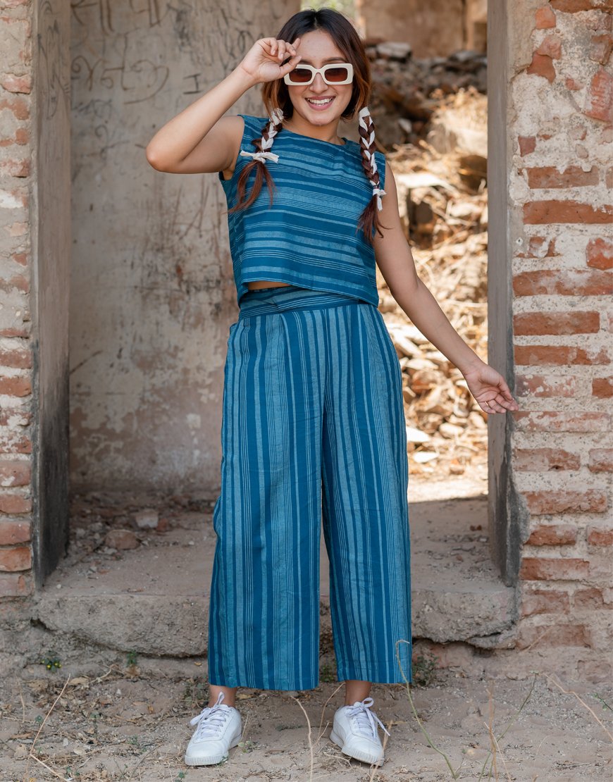 Blue Striped Co-ord Set