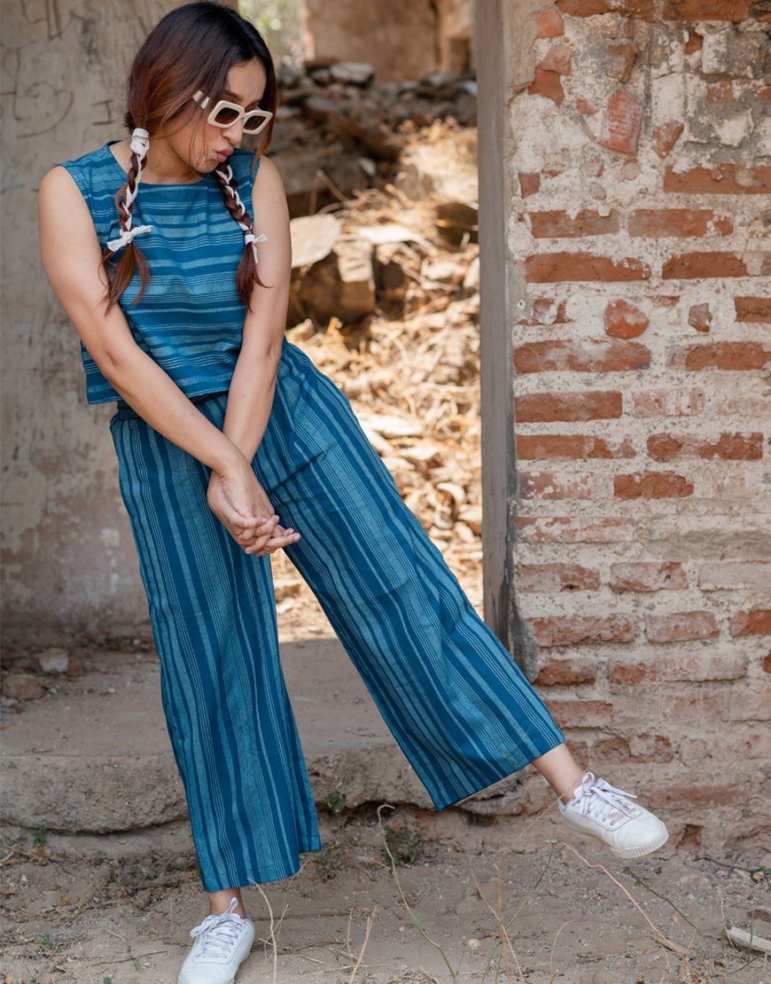 Blue Striped Co-ord Set