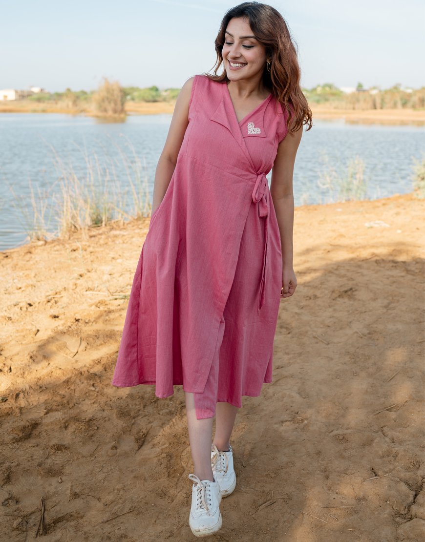 Bubblegum Pink Wrap Dress