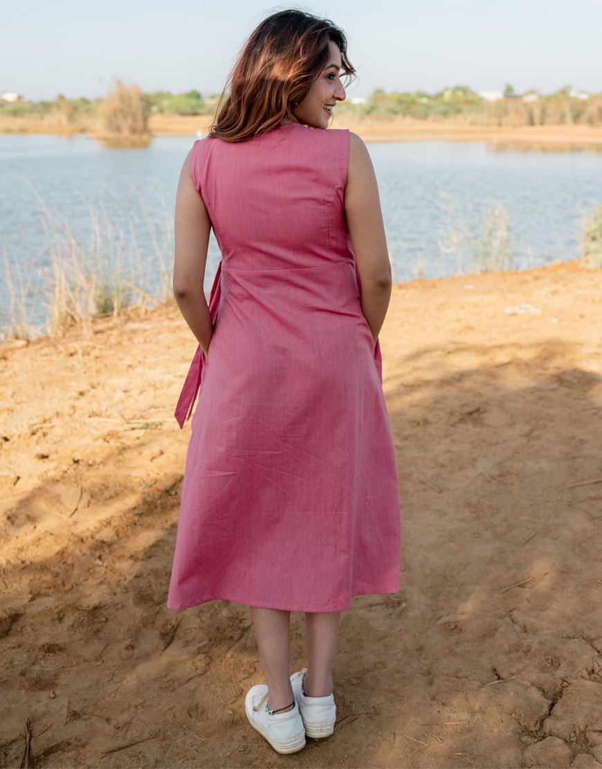 Bubblegum Pink Wrap Dress