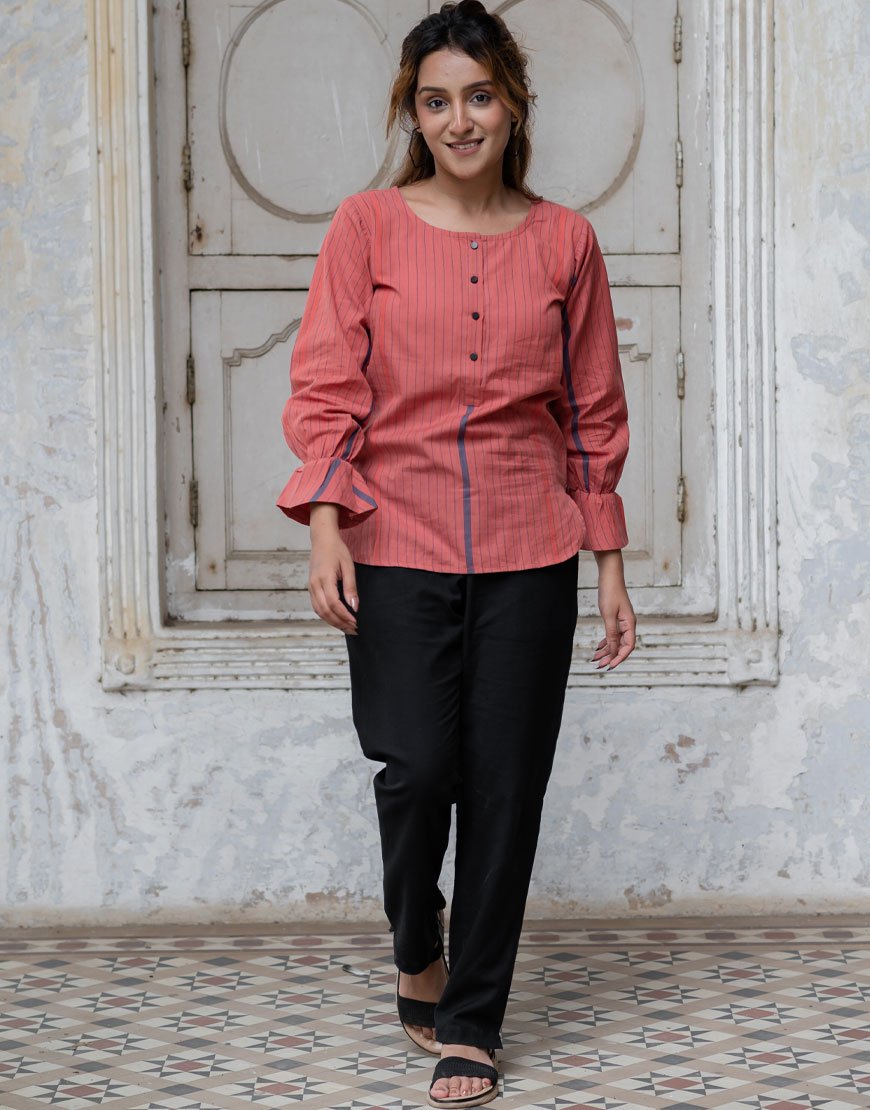 Carrot Red Striped Top