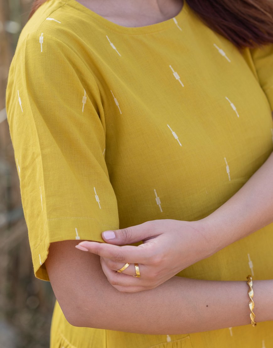 Corn Yellow Weave Dress