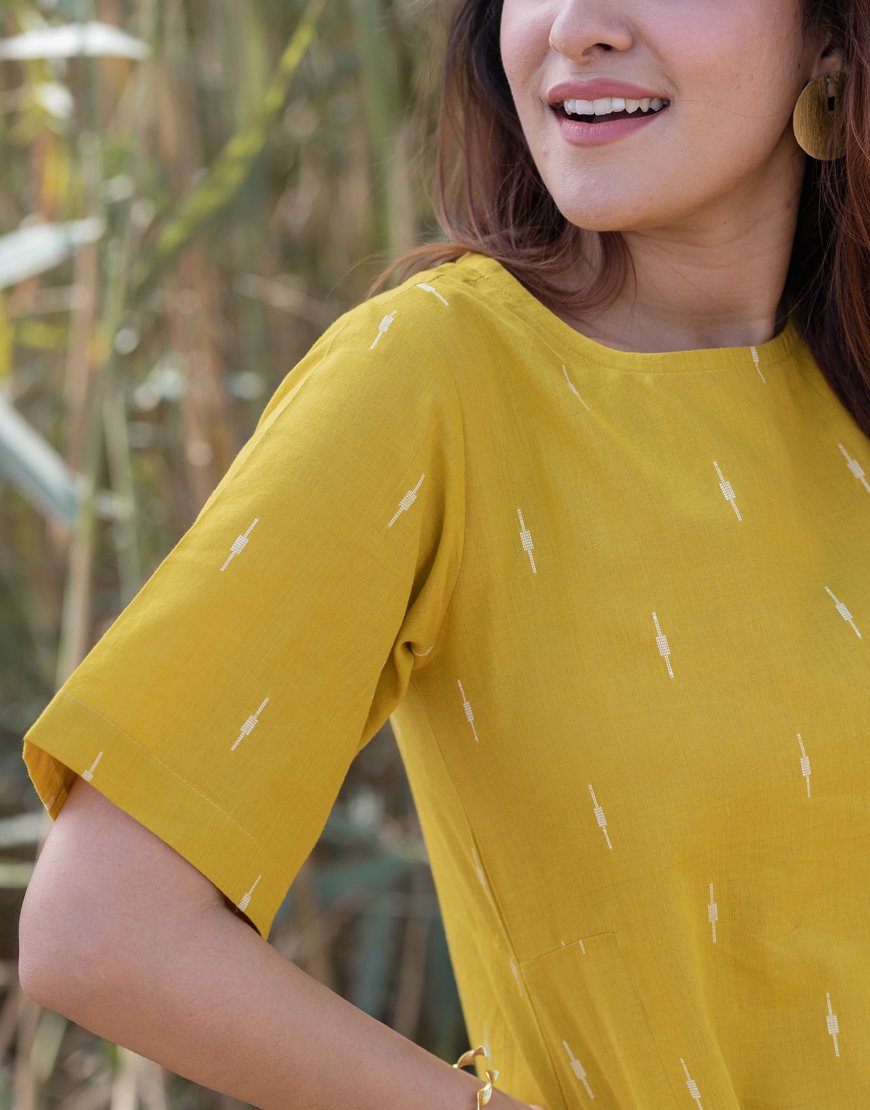 Corn Yellow Weave Dress