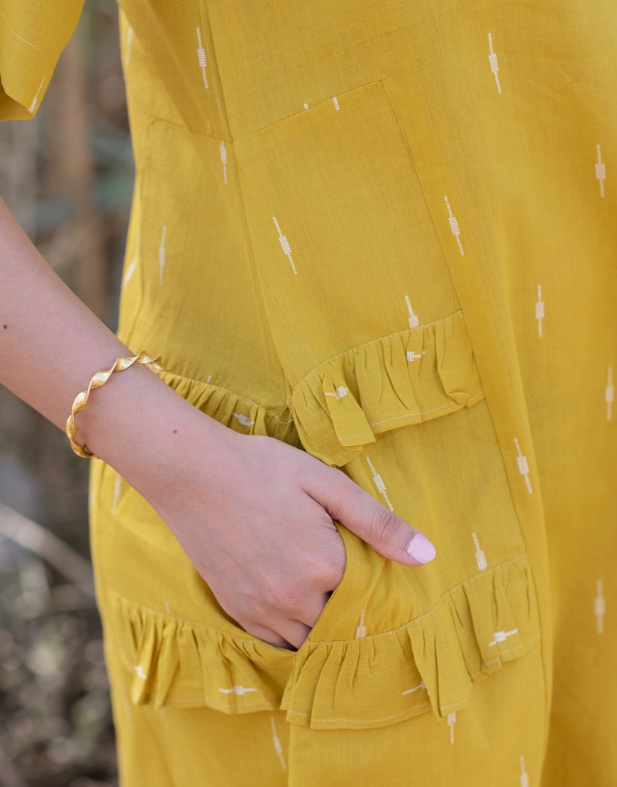 Corn Yellow Weave Dress