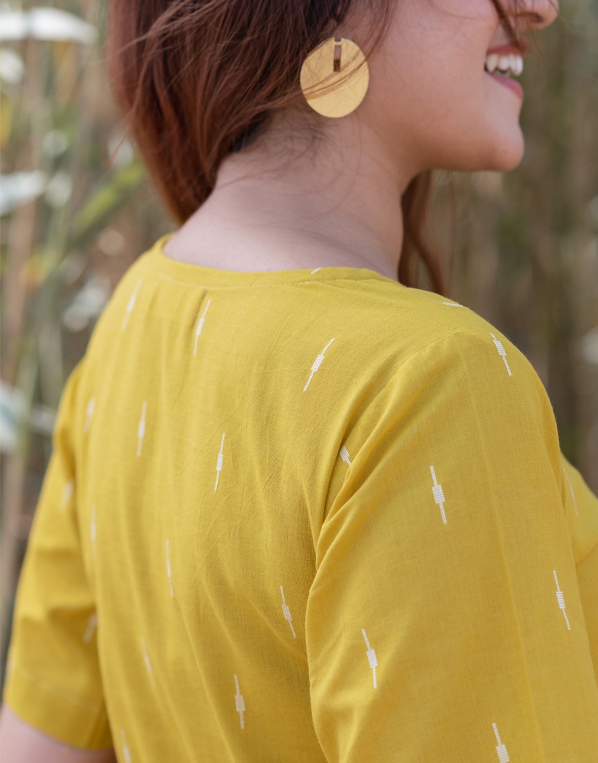 Corn Yellow Weave Dress