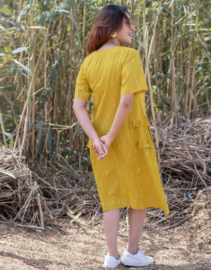Corn Yellow Weave Dress