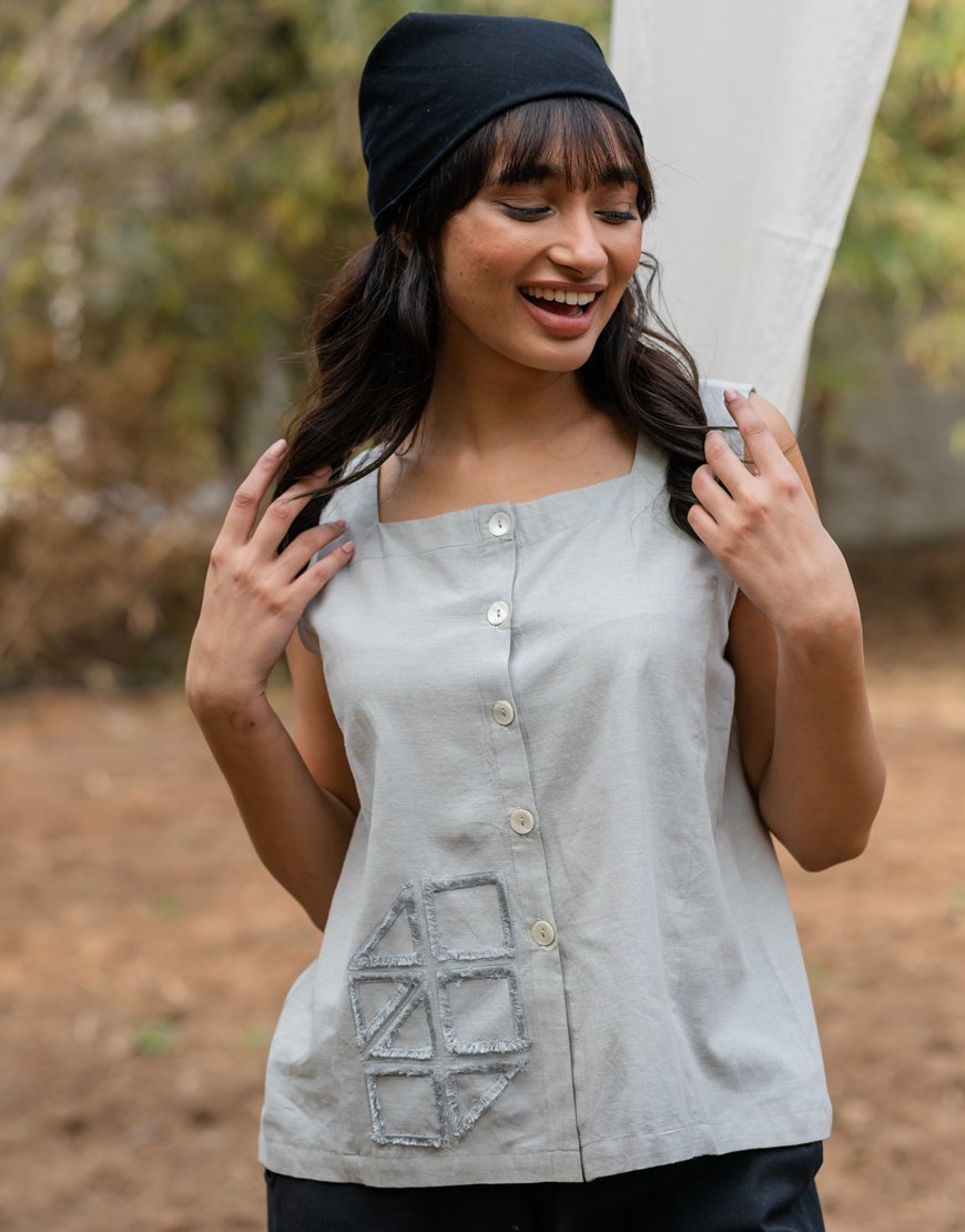 Grey Sleeveless Top